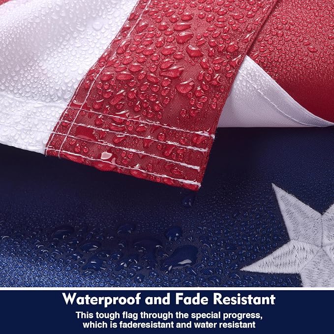 Embroidered 250 Years USA Anniversary 3x5 FT Outside Flag - Embroidered Star, Heavy-Duty Outdoor, Fade-Resistant, Reinforced Stripes & Brass Grommets Patriotic High Wind US Flags