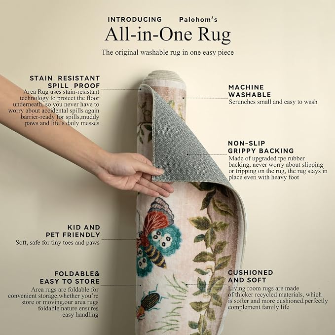 Machine Washable Hallway Runner Rugs: 2'x10' Kitchen Runner Stain Resistant Non Slip Low Pile Soft Carpet Runners for Hallways Indoor Entryway Kitchen Laundry Room Bedroom Bathroom Farmhouse