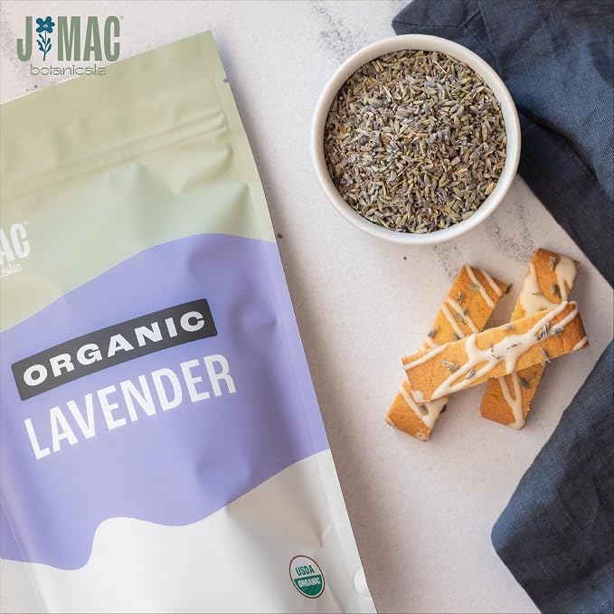 J MAC BOTANICALS, Organic Lavender Flower (4 oz), Dried Lavender Flowers, Buds, Manufactured in The USA