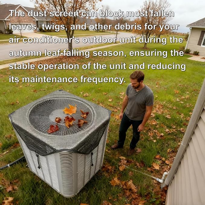36" Universal AC Cover for Outside Units, Heavy-Duty Mesh AC Condenser Cover with Bold Rope and Windproof Hooks, All-Season Heat Pump or HVAC Protection