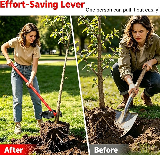 Large Size Sapling Puller Tool - Heavy Duty Tree Root Puller for ¼ to 2" Woody Stems | Fully Uproots Trees & Shrubs | Ergonomic Garden Tool for Landscaping, Farming, Forestry