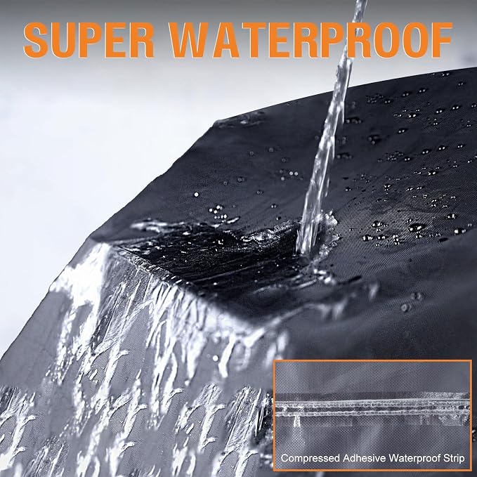 Snow Blower Cover, 24"/26"/28" Heavy Duty 900D Waterproof Snowblower Cover | Fit for Two-Stage and Single-Stage Snow Throwers, Compatible with Toro, EGO, Craftsman, Ariens Black