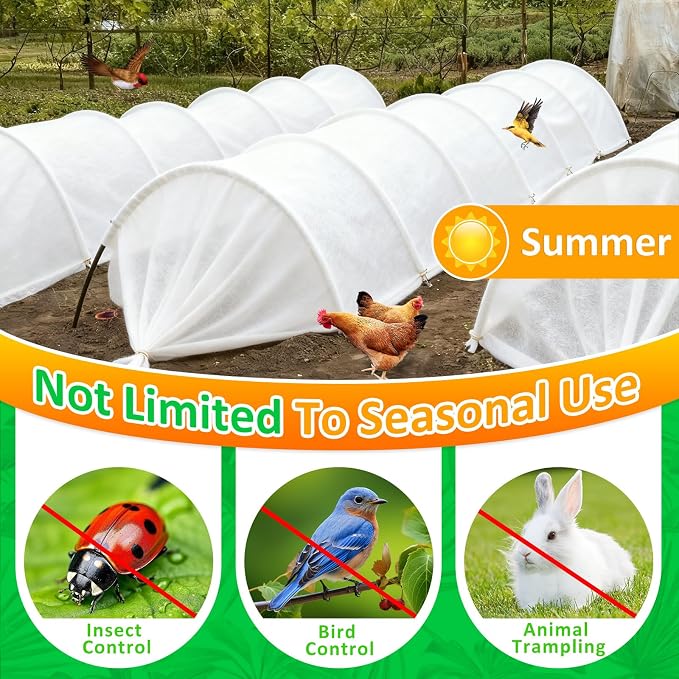 White Plant Covers Freeze Protection, 10 x 30 ft - 0.9 oz/yd² Frost Cloths for Outdoor Plants, Tree Covers Freeze Protection, Winter Garden Blanket, Sun Cover for Plants for Greenhouse, Vegetables