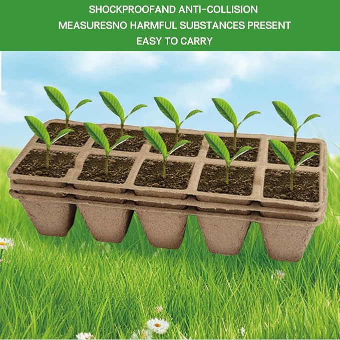 360 Cells Peat Pots Seedling Start Trays 36 Pack Seedling Pots Biodegradable Seedling Starter Kit,Organic Germination Plant Starter Trays