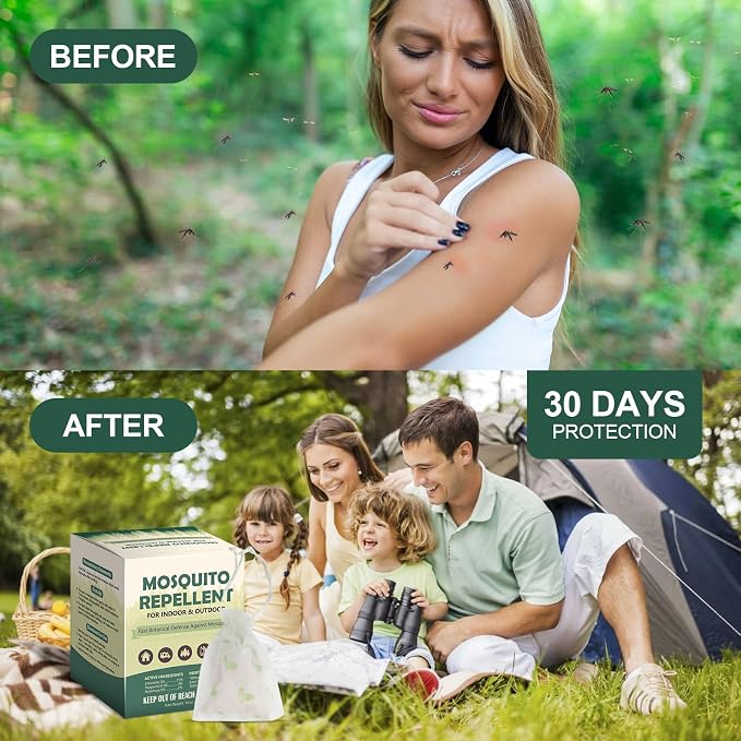 Mosquito Repellent Pouches 12 Pack, Mosquito Control Indoor Outdoor, Mosquito Repellent for Patio, Mosquito Deterrent for Yard Home Fishing Camping | Indoor Outdoor, For Patio, For Yard Home, For Fishing Camping