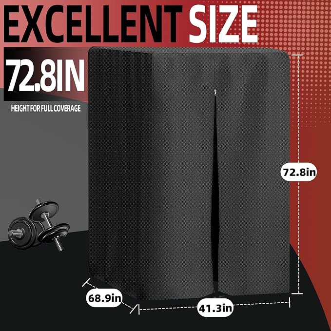 Protective Cover for Home Gym Set with Waterproof Zipper, Waterproof Cover for Power Tower/Pull Up Dip Station Heavy Duty, 420D Oxford Cloth UV Resistant, Dustproof, Universal