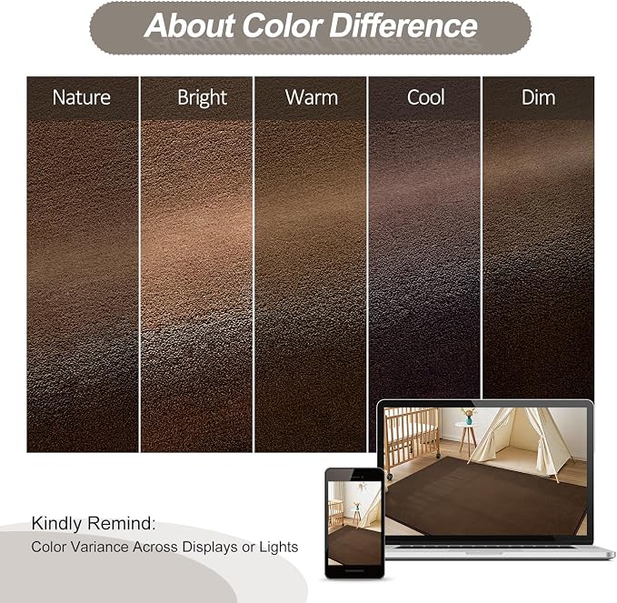 Vasofe 2x4 Brown Runner Rug, Bedroom Hallway Runner Rugs, Memory Foam Rug | Indoor Thickened Bedside Rugs for Kitchen Dorm Kids Boys Room, Machine Washable Low Pile Shag Fluffy Carpets for Entrance
