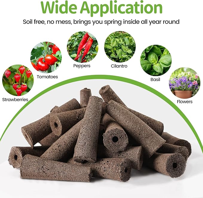 Grow Sponges, Replacement Root Growth Sponges Seed Pods Compatible with AeroGarden, Seedling Starter Sponges Kit for Hydroponic Indoor Garden System (40pcs Set)
