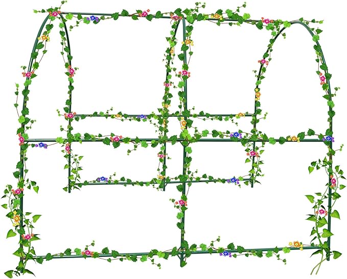 Greenhouse Replacement Frame for Larger Hot Garden House , Support Arch Frame Climbing Plants/Flowers/Vegetables (6.5'x 7' x 7.2')