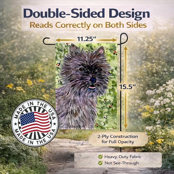 Caroline's Treasures SS8815GF Cairn Terrier Garden Flag Mailbox Flag Decorative Yard Flag Banner Outside Patio Artwork Yard Flower Beds, Garden Size, Multicolor