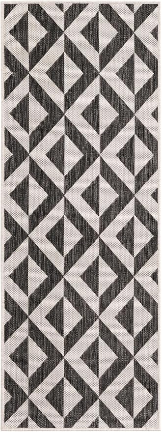 Jill Zarin Jill Zarin Outdoor Collection Area Rug - Napa (2' x 5' 3" Runner Charcoal Gray/Ivory)