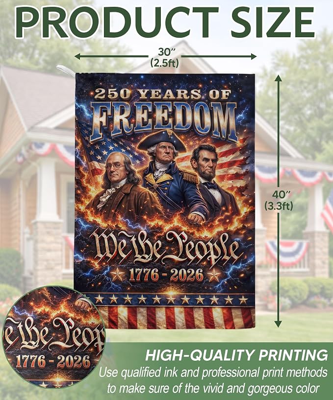 1776-2026 Commemorative, 250 Anniversary Usa Flag, 250th Anniversary Patriotic Design, We The People Flags, Doubleided Outdoor Yard Decoration For Independence Day 5 (30x40 Inch)