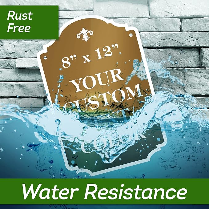 Custom Sign, Customized for Outdoor/Indoor Use, Personalized Designer Style Sign, 8x12 Inch, 24 Colors, Rust-Free Thick AlumaBond - Made by: My Sign Center, USA (Florolex II - Flood)