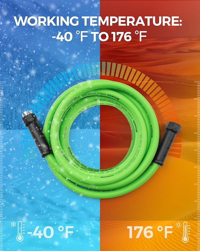 20 FT x 5/8″ Garden Hose, Short Lightweight Flexible Garden Water Hose with Swivel Handle, 200 PSI Working, 450 PSI Burst, All-Weather Outdoor Use, Heavy Duty Water Hose for Watering, G20GH06