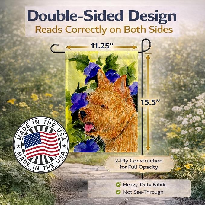 Caroline's Treasures SS8421GF Norwich Terrier Garden Flag Mailbox Flag Decorative Yard Flag Banner Outside Patio Artwork Yard Flower Beds, Garden Size, Multicolor