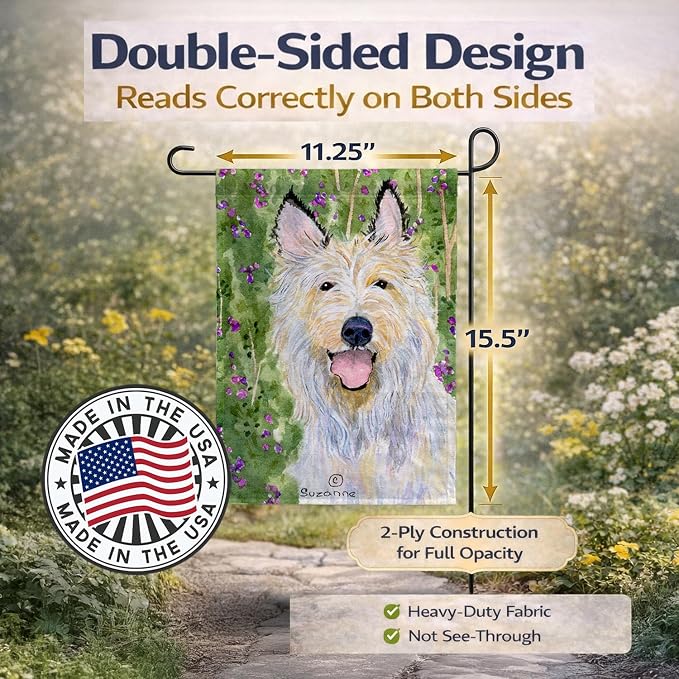 Caroline's Treasures SS1040GF Berger Picard Garden Flag Mailbox Flag Decorative Yard Flag Banner Outside Patio Artwork Yard Flower Beds, Garden Size, Multicolor
