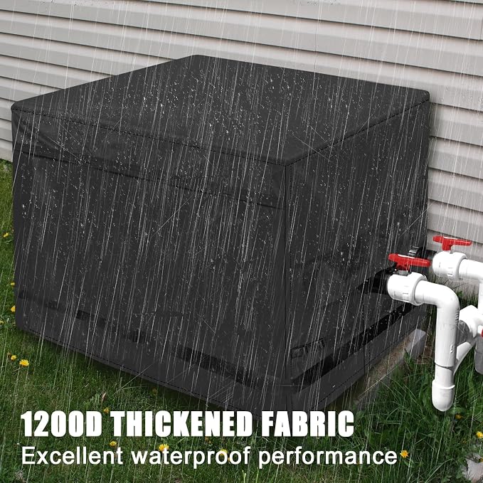 Pool Heater Cover for Hayward,1200D double layer fabric Pool Heater Cover for Outside Units Pool Heater Winter Cover Waterproof Pool Pump Covers Pool Pump Equipment Cover 40" L X 34" W X31 H