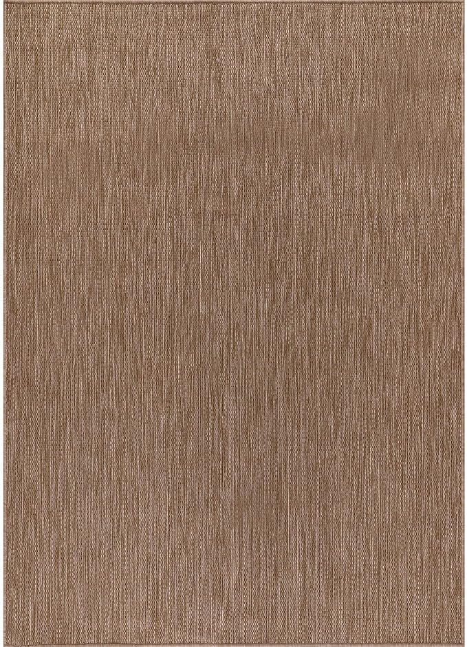 CAMILSON Outdoor Rug 8x10 Modern Area Rugs for Indoor and Outdoor Patios and Porches - Waterproof, Washable, Non-Shedding, Easy-to-Clean Outside Carpet (8 x 10, Solid - Jute)