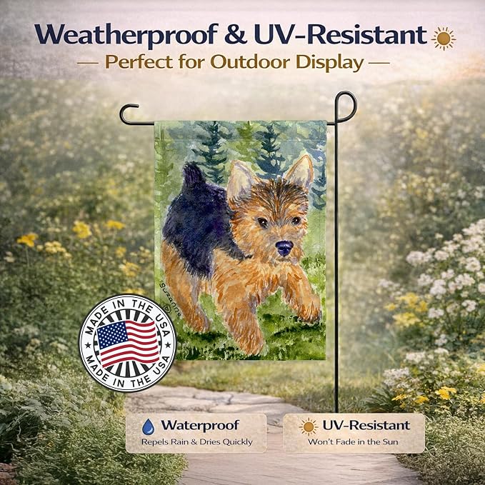 Caroline's Treasures SS8907GF Norwich Terrier Garden Flag Mailbox Flag Decorative Yard Flag Banner Outside Patio Artwork Yard Flower Beds, Garden Size, Multicolor