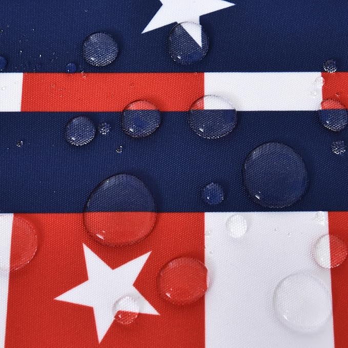 Waterproof Patriotic Tablecloth Fabric - Square 58x58 Inch American Gingham Checker Table Cloth for Indoor/Outdoor Use - Buffalo Table Cover for Picnics, BBQs, and Memorial Day