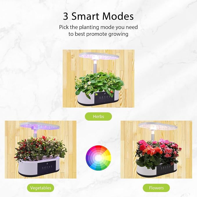 Hydroponics Growing System,12 Pods Hydroponics Growing System Indoor Garden with 120 24W Full Spectrum Grow Lights in 5 Colors, Herb Garden Up to 16" Height Adjustable,Automatic Timer