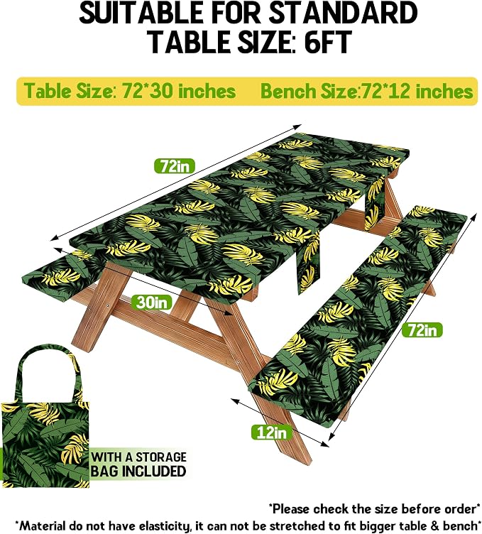Picnic Table Cover with Bench Covers Vinyl Table Cloth Camping Lovers Essentials Camper Rv Car Travel Accessories Accessory Overlanding Must Haves Outdoor Gadgets Road Trip Tools Stuff Gear Equipment