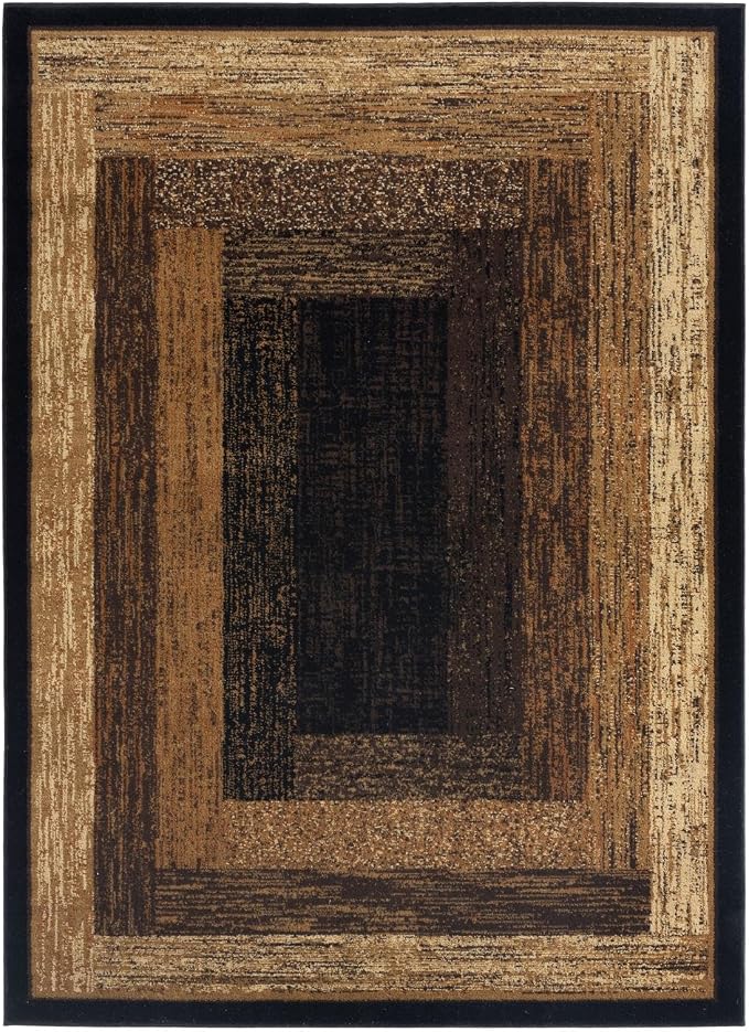 Home Dynamix Royalty Vega Contemporary Geometric Area Rug, Black/Beige, 43"x62"