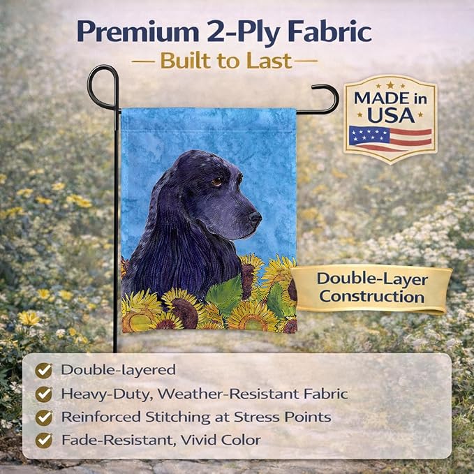 Caroline's Treasures SS4240GF Cocker Spaniel in Summer Flowers Garden Flag Mailbox Flag Decorative Yard Flag Banner Outside Patio Artwork Yard Flower Beds, Garden Size, Multicolor