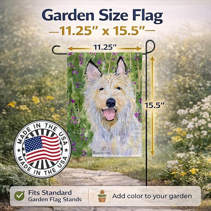 Caroline's Treasures SS1040GF Berger Picard Garden Flag Mailbox Flag Decorative Yard Flag Banner Outside Patio Artwork Yard Flower Beds, Garden Size, Multicolor