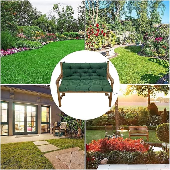 Swing Cushion Replacement Outdoor Porch Waterproof Bench Cushion 2-3 Seater Washable Bench Replacement Cushions for Outdoor Patio Porch Swing Cushions