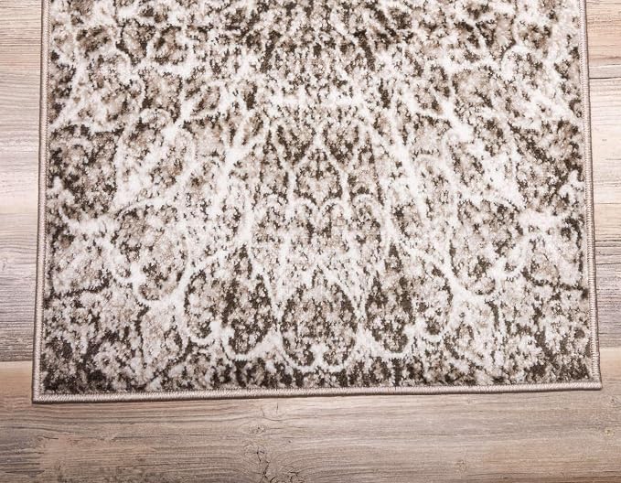 Unique Loom Sofia Collection Area Rug - Grace (2' x 13' 1" Runner, Brown/ Ivory)