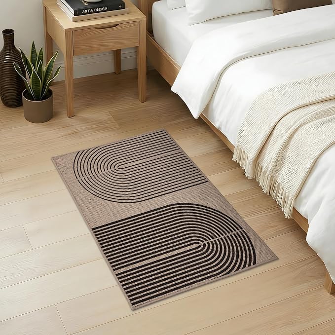 GarveeHome Modern Rainbow Easy Jute Rug, 2x3 Easy Jute Entryway Rug - Non-Slip Indoor Outdoor Doormat, Washable & Non-Shedding for Front Door, Kitchen, Farmhouse Porch