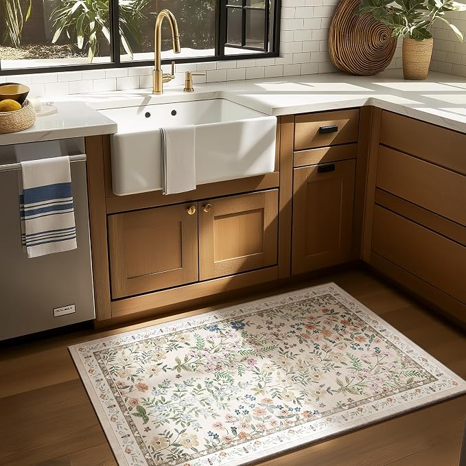 Machine Washable Small Rugs for Entryway: Door Mat Indoor Entrance 2x3 Throw Rug Non-Slip Low Pile Soft Kitchen Rugs for Front Door Indoor Entrance Entry Bedside Kids Room