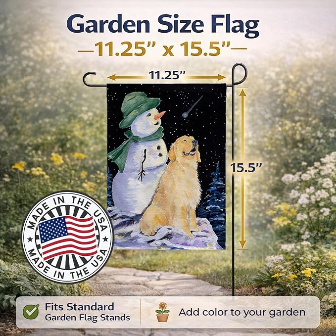 Caroline's Treasures SS8577GF Golden Retriever Garden Flag Mailbox Flag Decorative Yard Flag Banner Outside Patio Artwork Yard Flower Beds, Garden Size, Multicolor