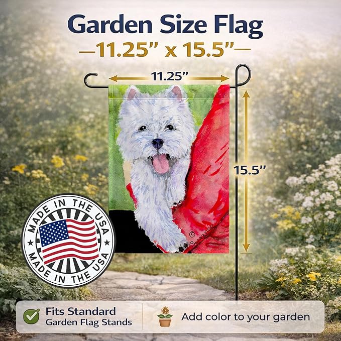 Caroline's Treasures SS8784GF Westie Garden Flag Mailbox Flag Decorative Yard Flag Banner Outside Patio Artwork Yard Flower Beds, Garden Size, Multicolor