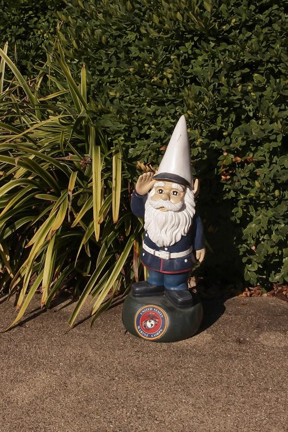 Red Carpet Studios Officially Licensed Military Garden Gnome, 13.25" Tall, United States Marines