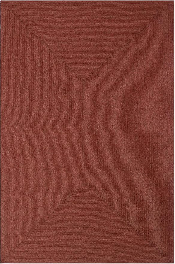 Superior Indoor Outdoor Area Rug, Handwoven Reversible Braided Home Decor for Living Room, Kitchen, Dining Room Floors, Patio, Front Porch, Deck, Modern, Boho, Farmhouse Style, 8' x 10', Brick