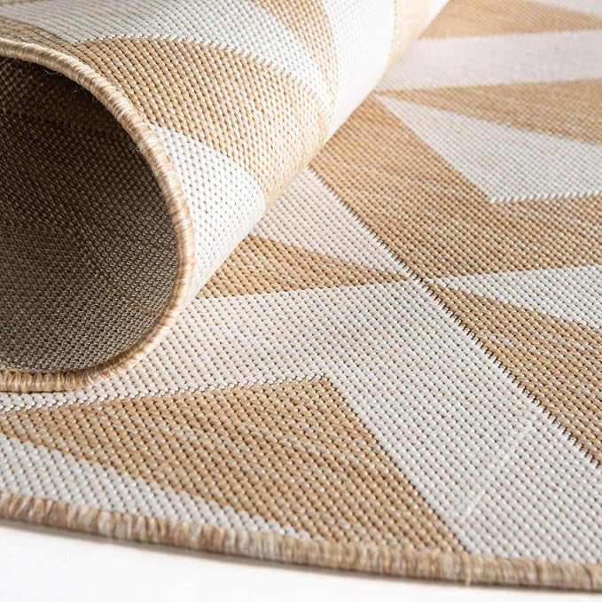 Unique Loom Jill Zarin Outdoor Collection Area Rug - Napa (5' 3'' x 8' Oval, Beige/ Brown)