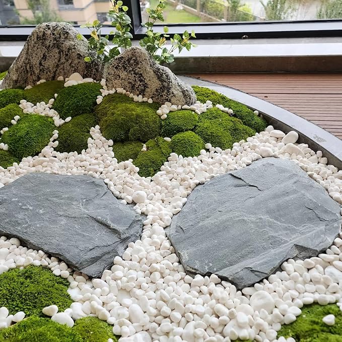 FANTIAN 20 lbs White River Rocks for Landscaping, 1-2 Inch Polished Pebbles Stones for Indoor Plants, Vases, Fish Tank, Garden, Top Dressing and Bottem Drainage