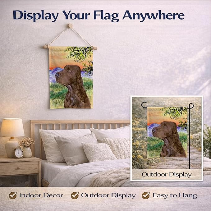 Caroline's Treasures SS1017GF Field Spaniel Garden Flag Mailbox Flag Decorative Yard Flag Banner Outside Patio Artwork Yard Flower Beds, Garden Size, Multicolor
