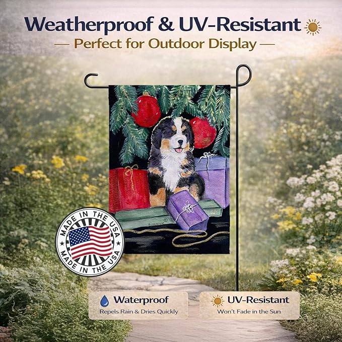 Caroline's Treasures SS8583GF Bernese Mountain Dog Garden Flag Mailbox Flag Decorative Yard Flag Banner Outside Patio Artwork Yard Flower Beds, Garden Size, Multicolor