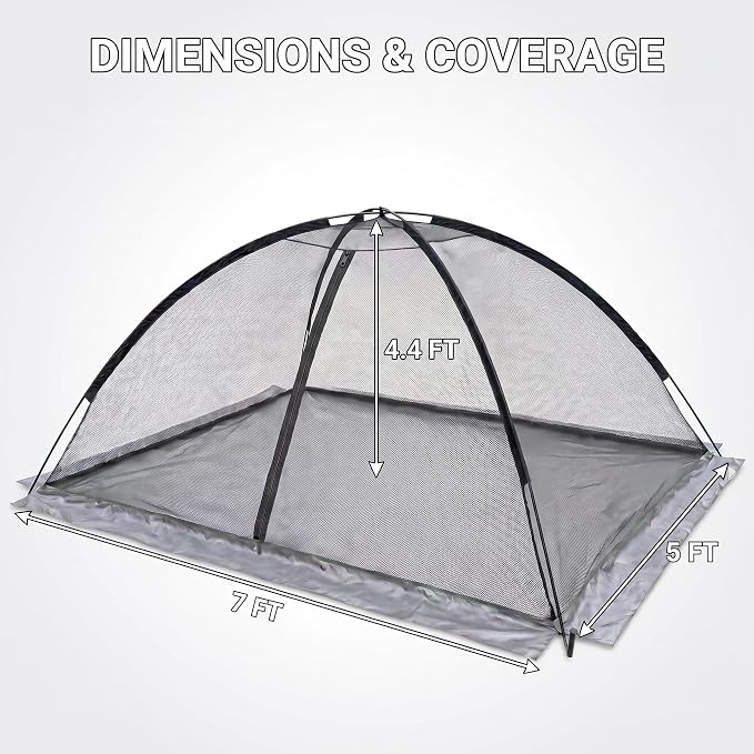 Pond Cover Net - Heavy Duty Nylon Dome Mesh with Zippers - 5x7FT Protector for Garden Pond Koi Fish and Plants - Birds & Leaves Animals Barrier