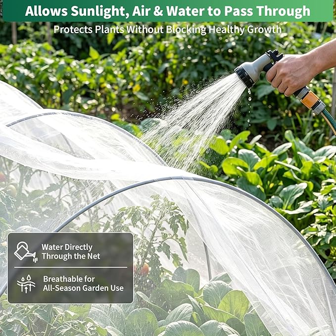 HOOPLE Garden Netting, 4 FT x 10 FT Ultra-Fine Mesh Plant Cover, Bug Netting for Garden, Insect Pest Barrier Row Cover for Vegetables, Fruits & Flowers, Lightweight Breathable Garden Mesh