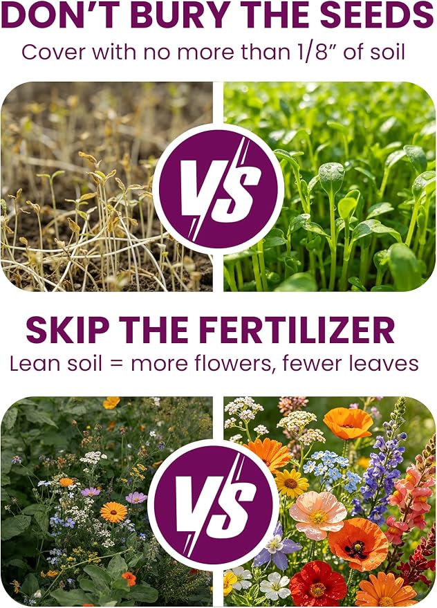 Bee & Butterfly BFF Wildflower Seed Mix – 25 Heirloom Varieties Annual + Perennial, 10,000+ Seeds (40g) Covers 100-120 sq.ft. – High Germination for Outdoor Pollinator Garden