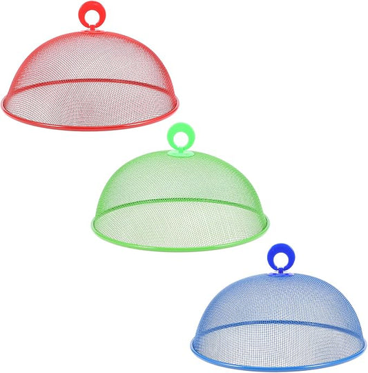3 Pcs Food Cover Wrought Iron Covers Wind- Covers Picnic Food Tents Household Dish Reusable Creative Vegetable Mesh