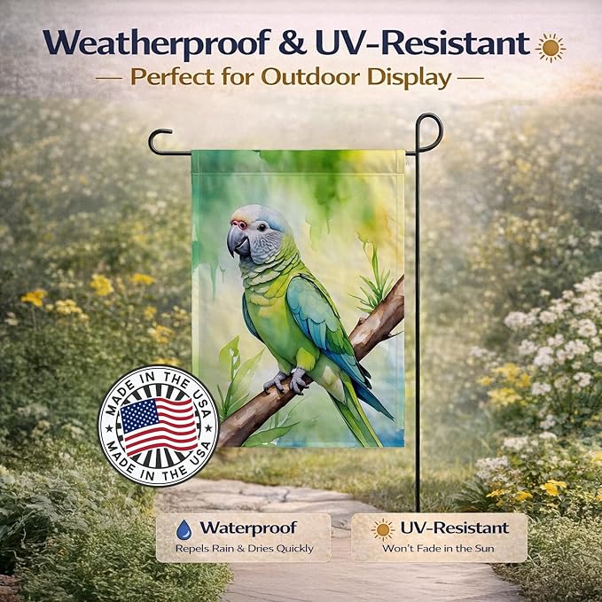 Caroline's Treasures Monk Parakeet Garden Flag Mailbox Flag Decorative Yard Flag Banner Outside Patio Artwork Yard Flower Beds, Garden Size, Multicolor