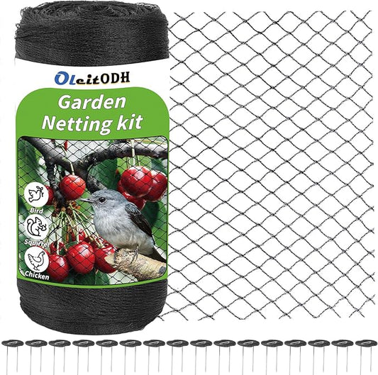 Garden Mesh Netting 10x50 FT - Heavy Duty Bird Net, Mesh Pest Barrier Reusable Ultra Fine Deer Fence Netting Crops Row Cover Raised Bed Protect Fruits Flower Vegetables from Bird Deer Squirrel