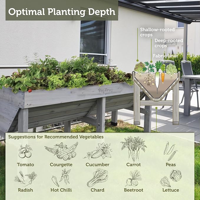 VegTrug® Raised Bed Classic Medium 1.8m, Gray Wash