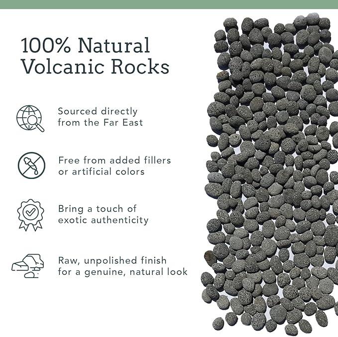 Black Lava Rocks for Fire Pit - 1/2 to 1 inch 10 lbs - Gas Fireplace Rocks - Black Lava Rock for Propane Fire Pit - Decorative Lava Stone Volcanic Rock for Outdoor & Indoor Gas Fireplace