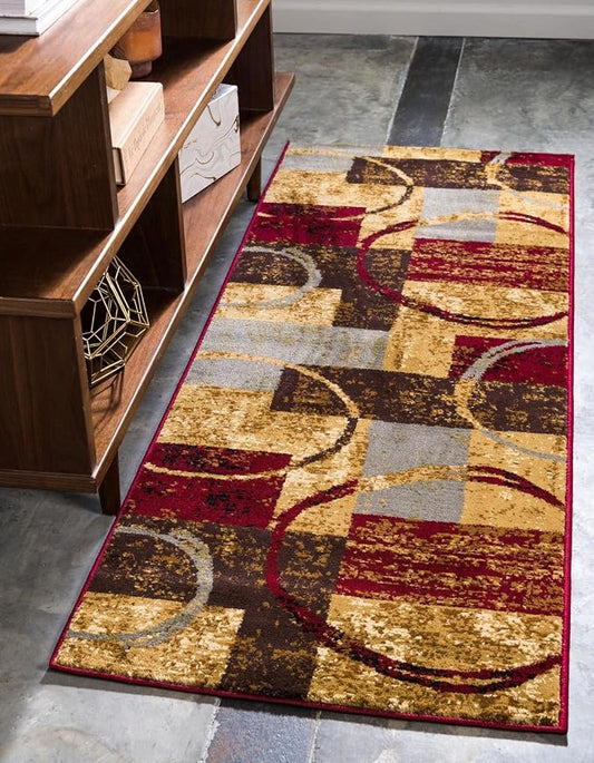 Unique Loom Barista Collection Area Rug - Kouillou (2' 2" x 5' 3" Runner, Multi/Brown)